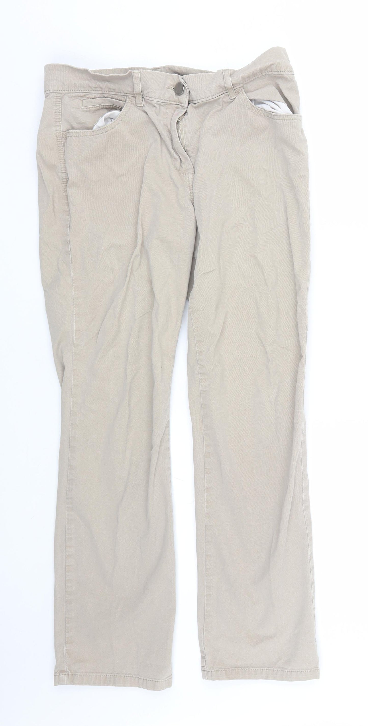 M&S Womens Beige   Trousers  Size 12 L26 in