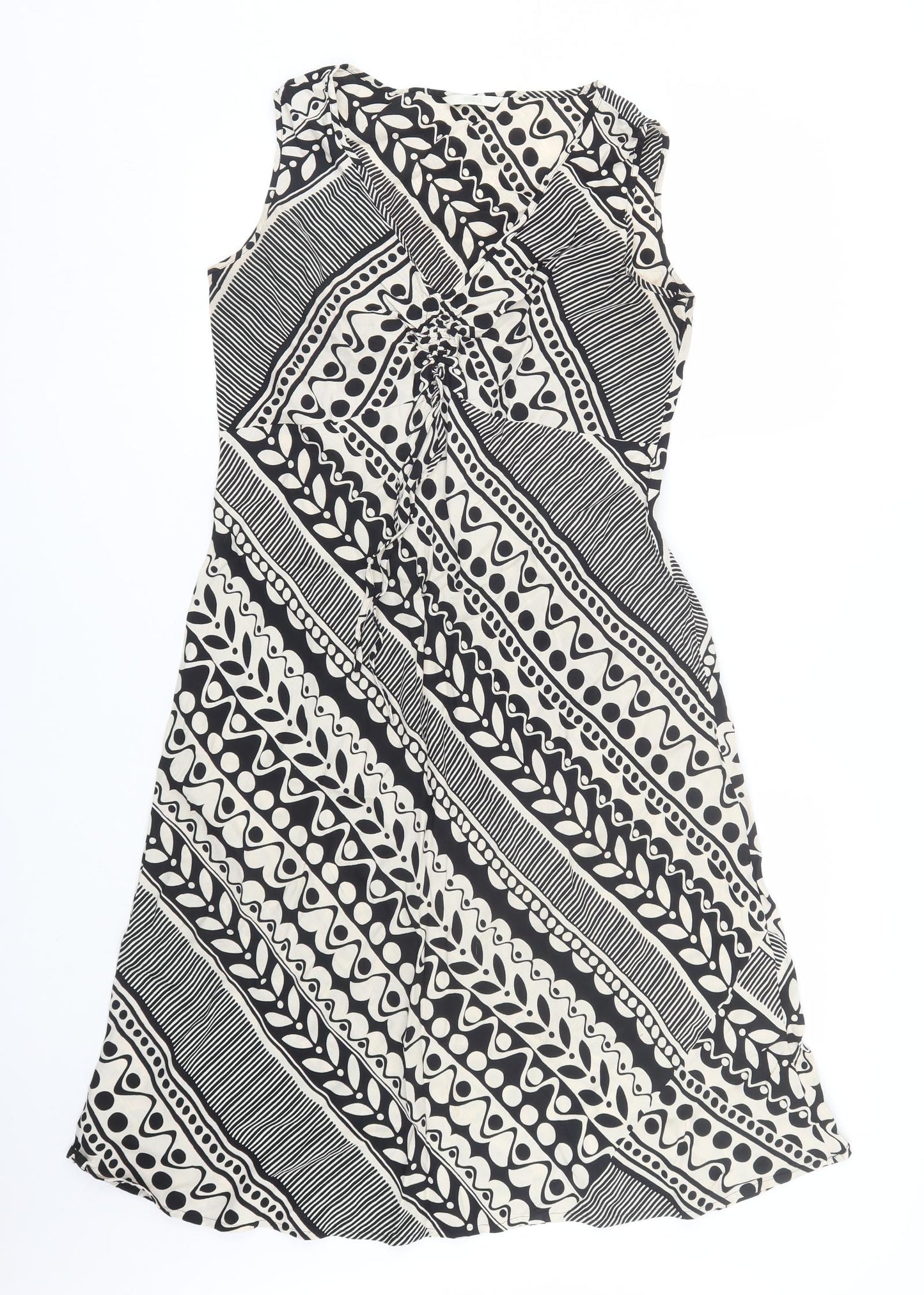 M&S Womens Beige Geometric  Tank Dress  Size 16