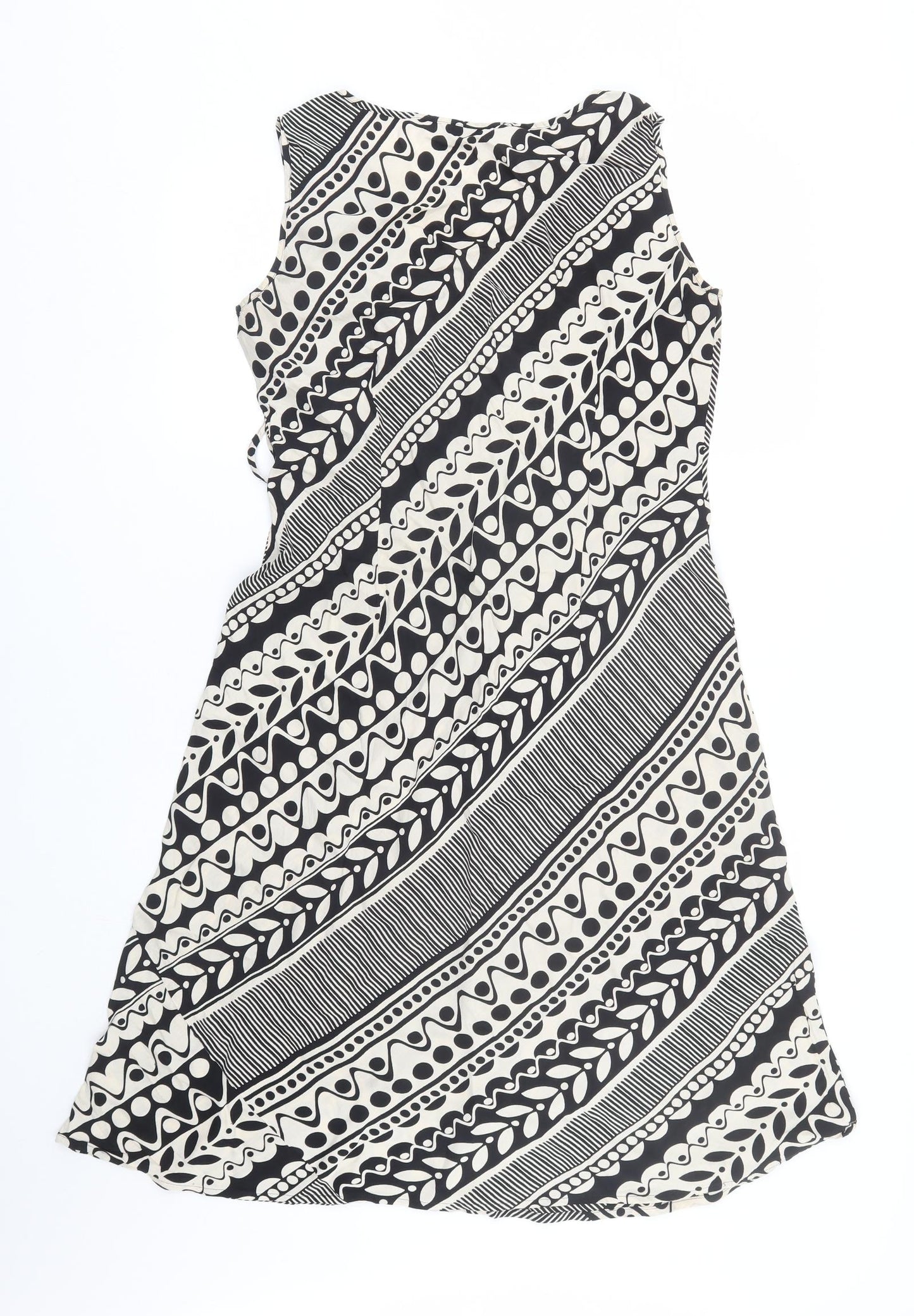 M&S Womens Beige Geometric  Tank Dress  Size 16