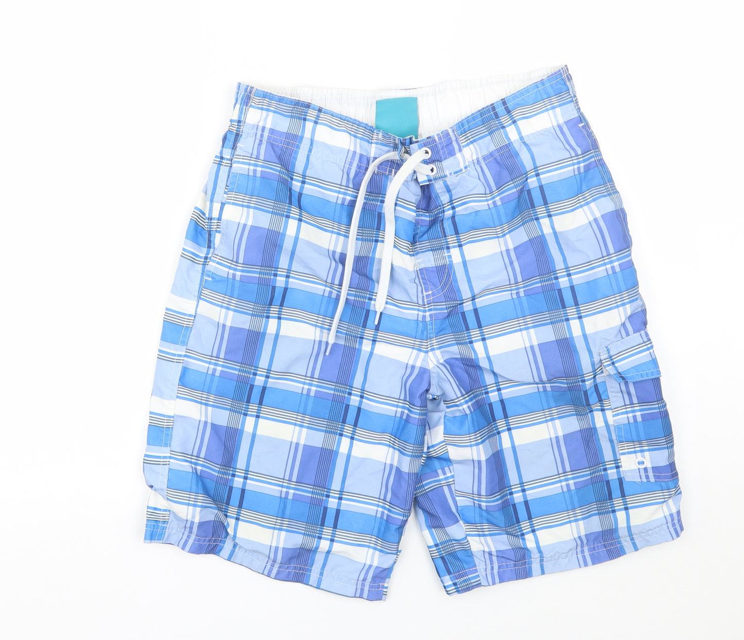 Cedar Wood State Mens Blue Plaid  Sweat Shorts Size M