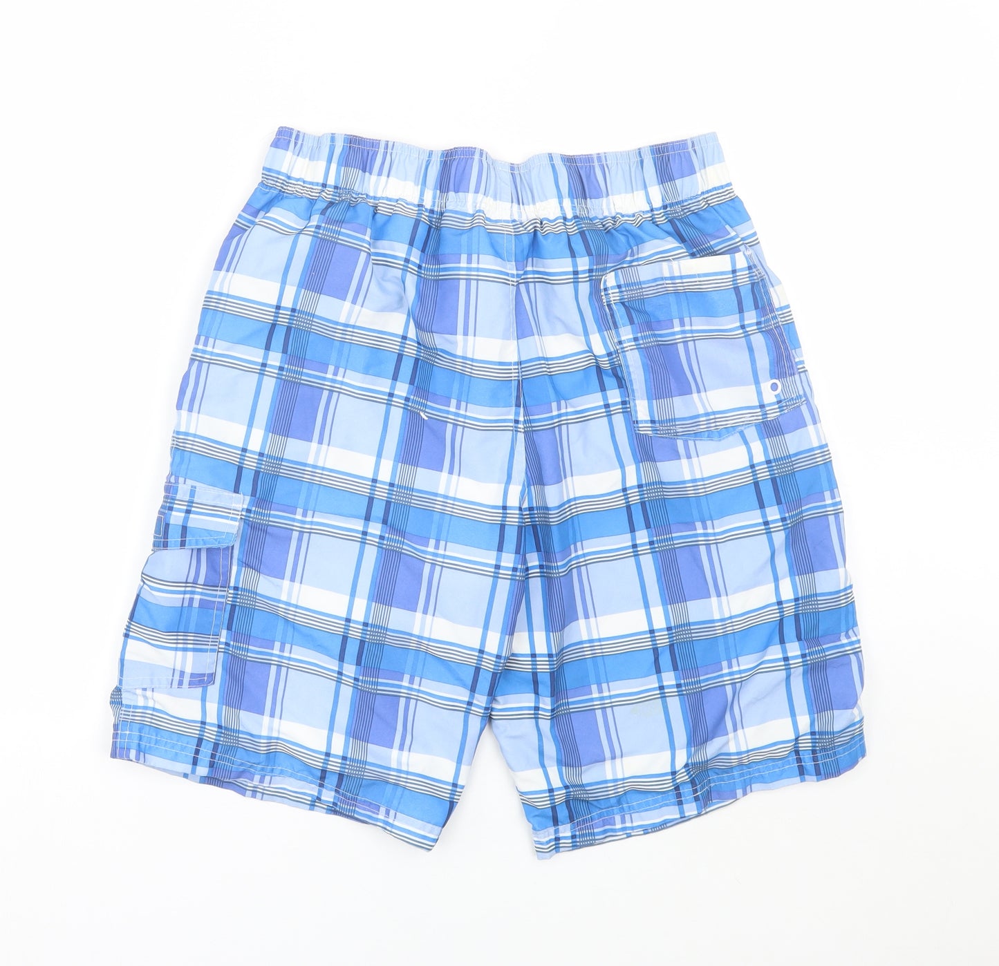 Cedar Wood State Mens Blue Plaid  Sweat Shorts Size M