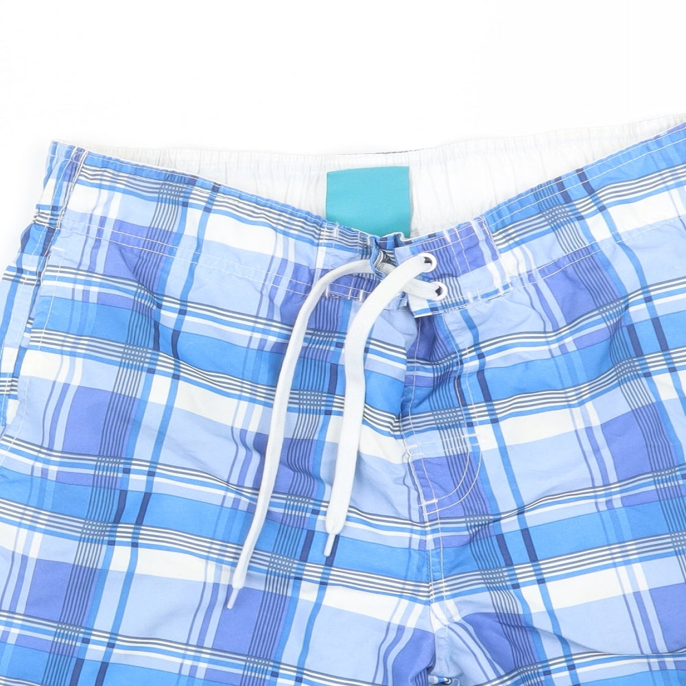 Cedar Wood State Mens Blue Plaid  Sweat Shorts Size M