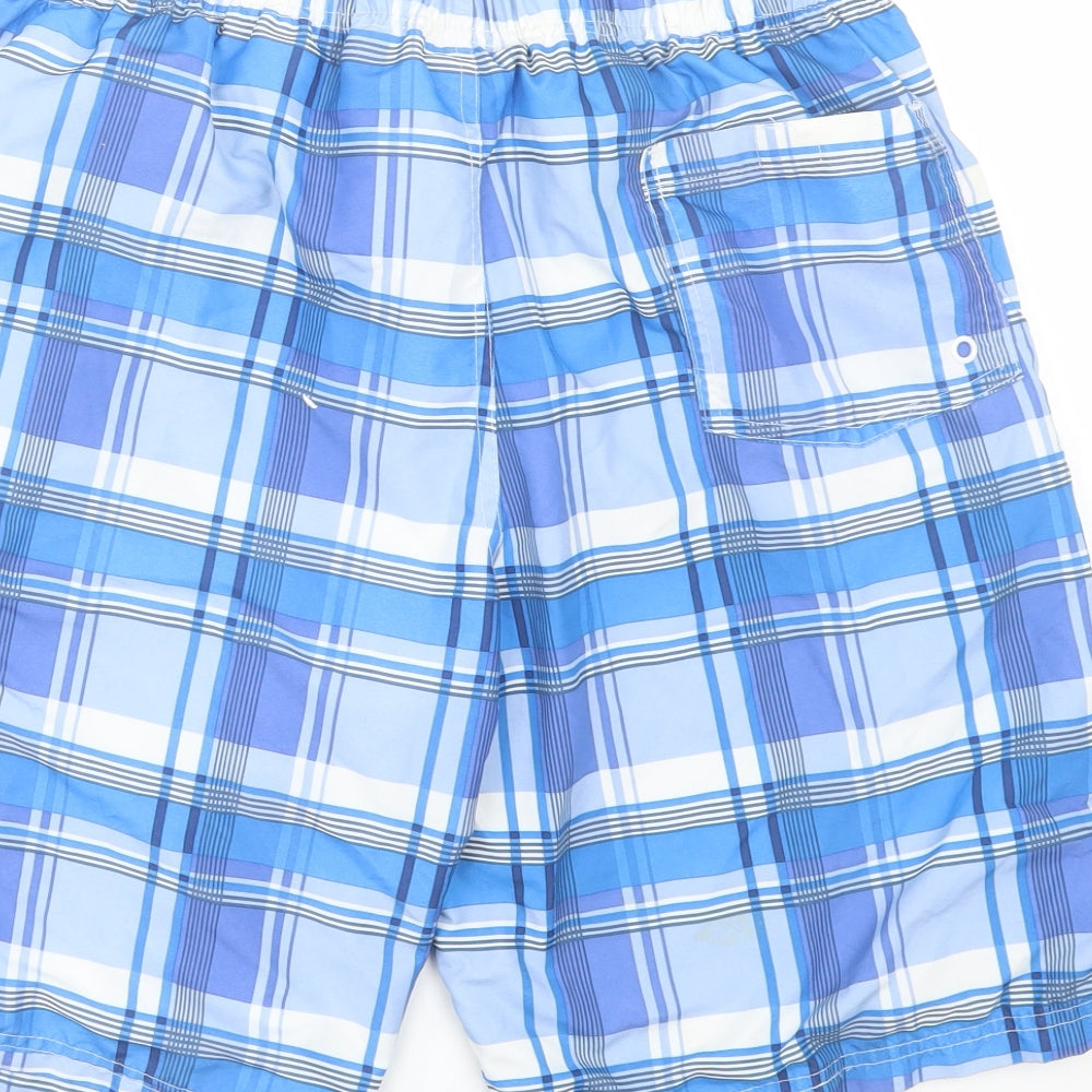 Cedar Wood State Mens Blue Plaid  Sweat Shorts Size M