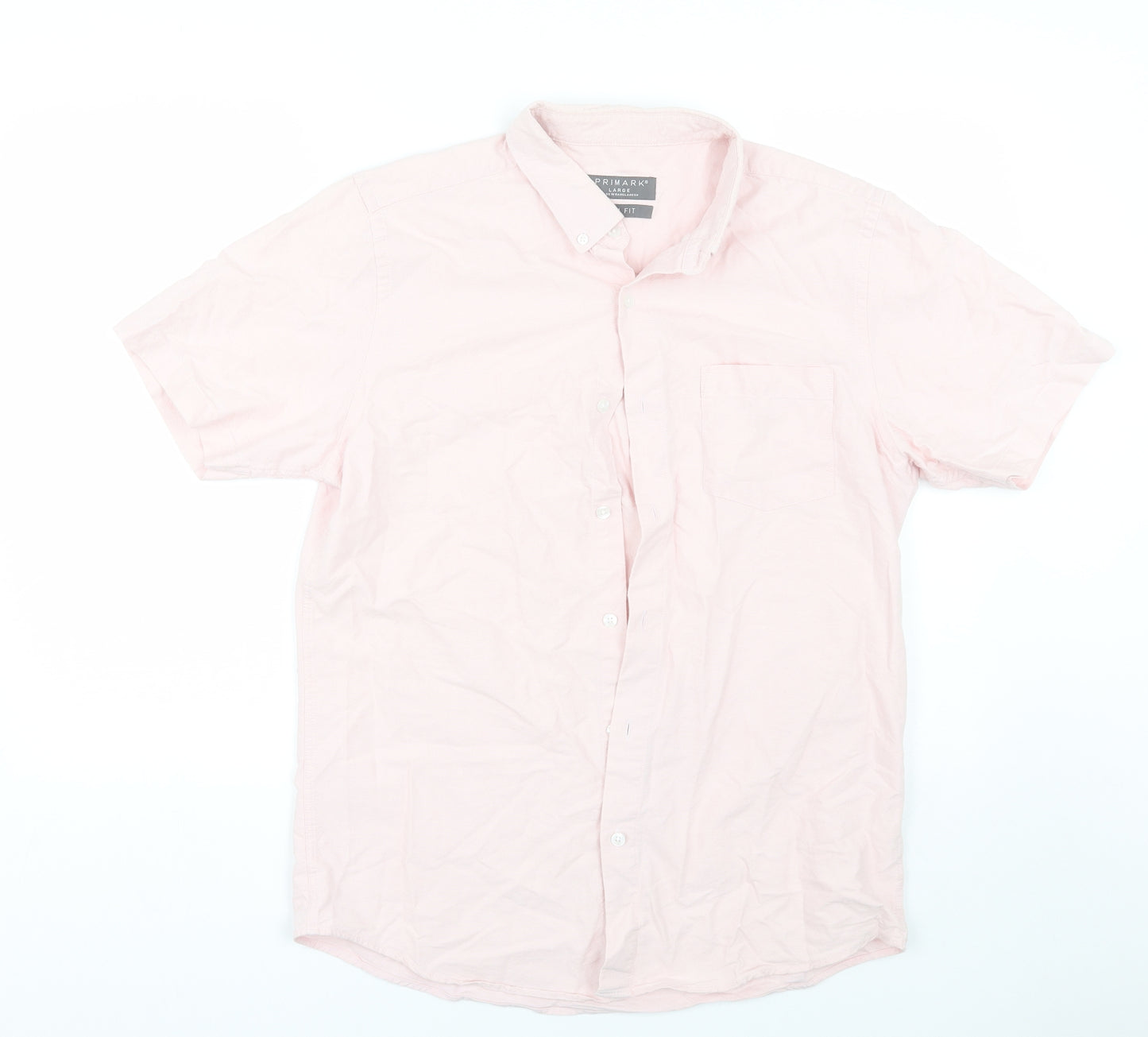Primark Mens Pink    Button-Up Size L