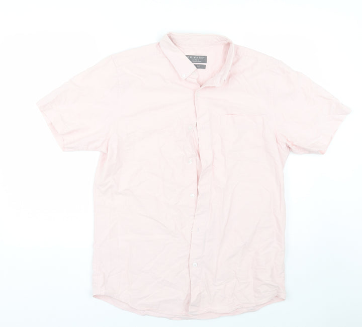 Primark Mens Pink    Button-Up Size L