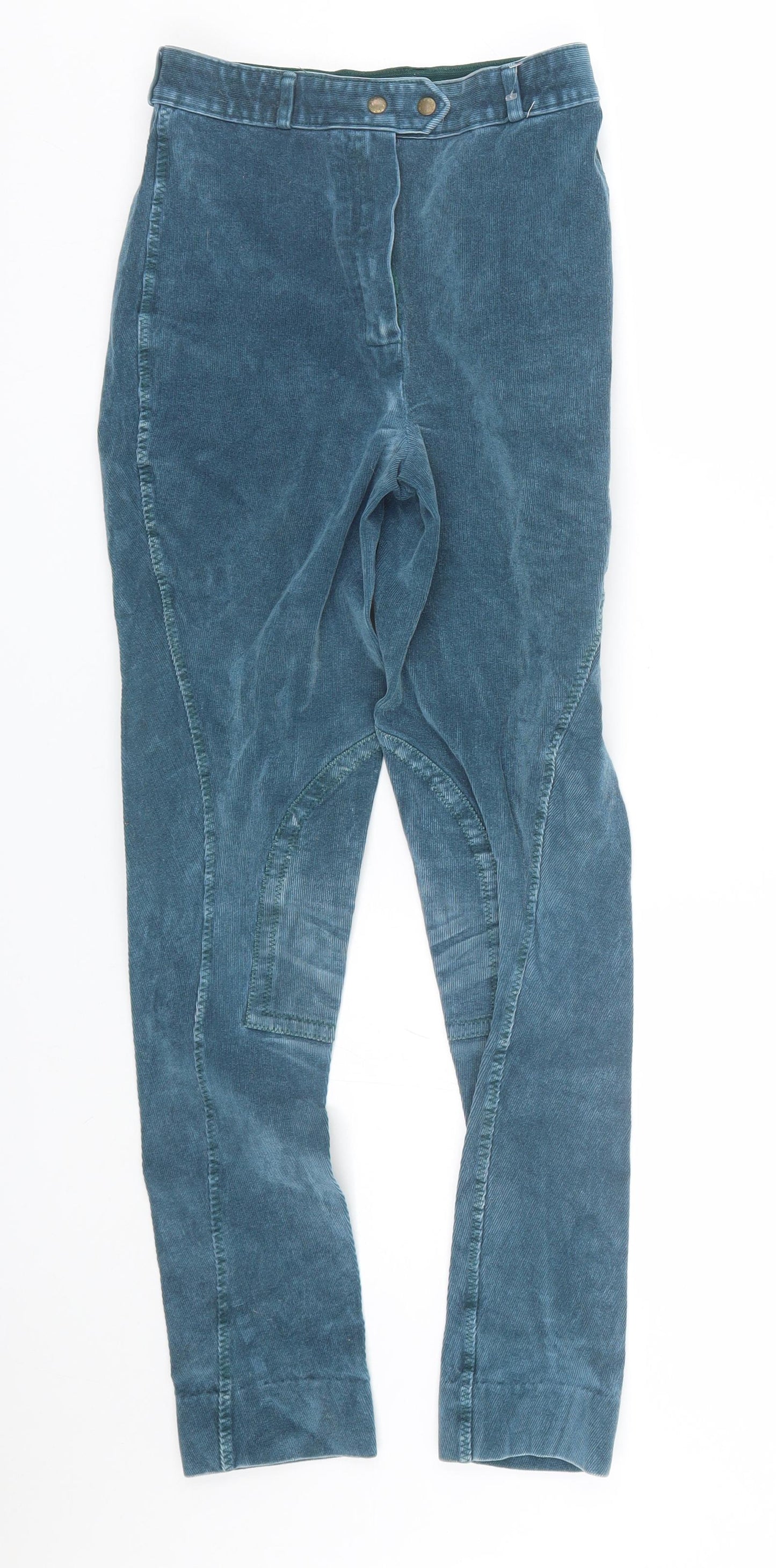 Harry Hall Womens Blue  Corduroy Capri Trousers Size 28 L25 in