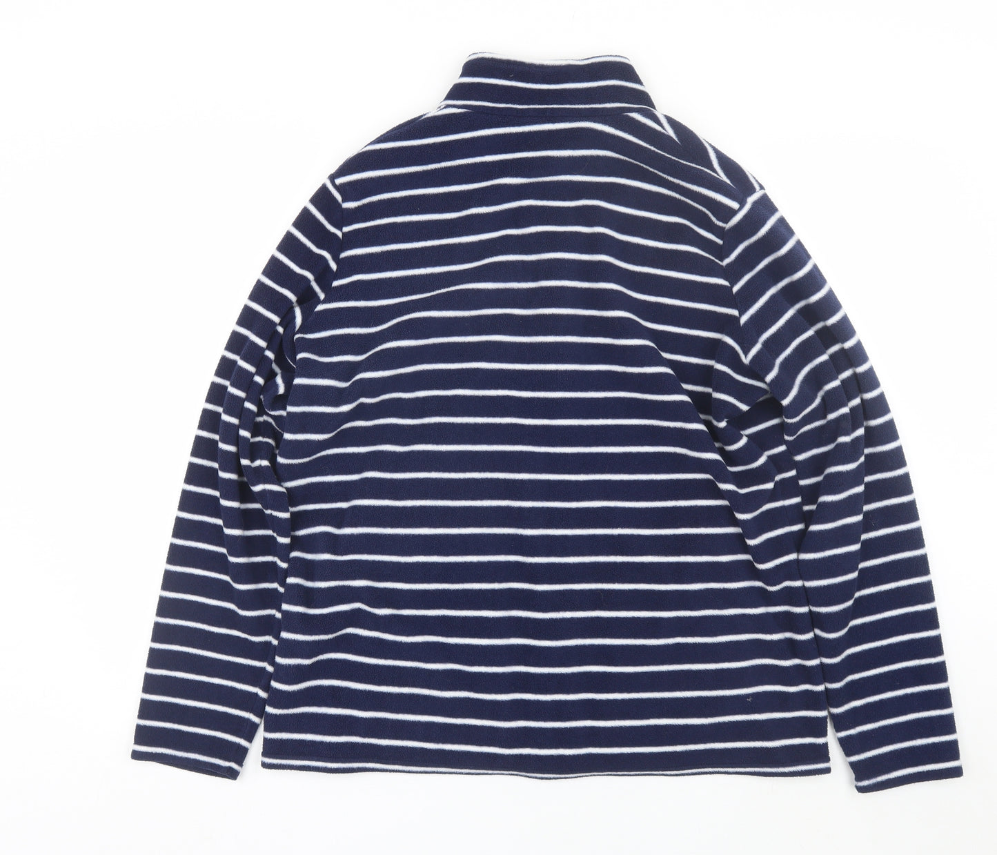 M&S Womens Blue Striped  Full Zip Sweatshirt Size 20
