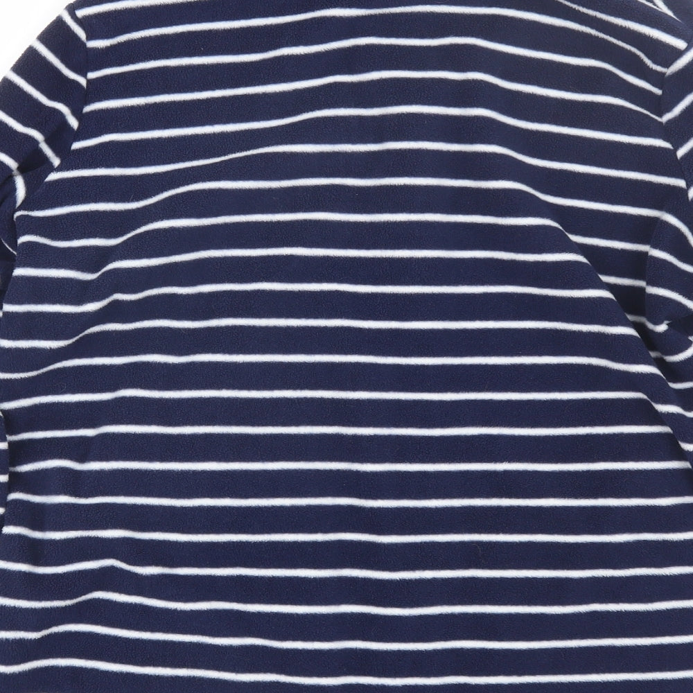 M&S Womens Blue Striped  Full Zip Sweatshirt Size 20