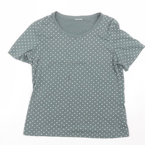 Preworn Womens Grey Polka Dot  Basic T-Shirt Size 10