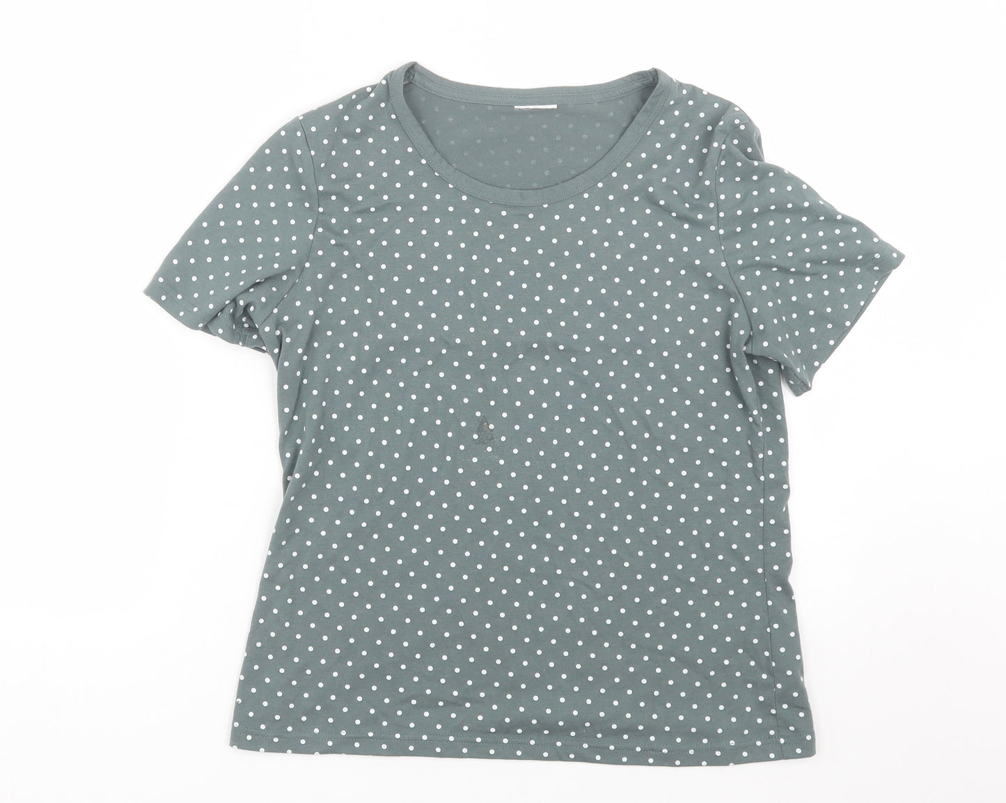Preworn Womens Grey Polka Dot  Basic T-Shirt Size 10