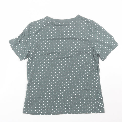 Preworn Womens Grey Polka Dot  Basic T-Shirt Size 10