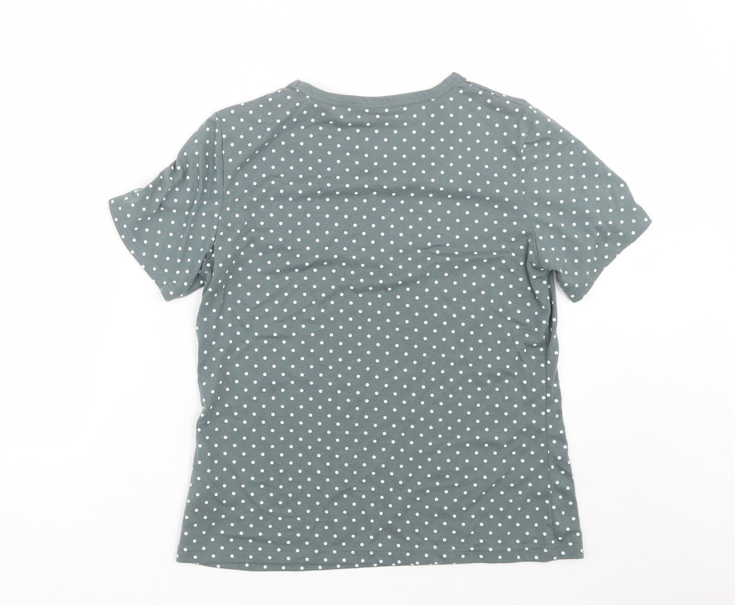Preworn Womens Grey Polka Dot  Basic T-Shirt Size 10