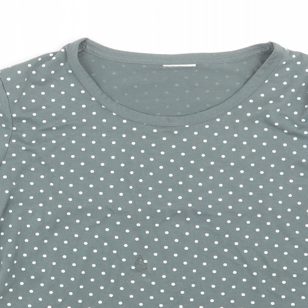 Preworn Womens Grey Polka Dot  Basic T-Shirt Size 10