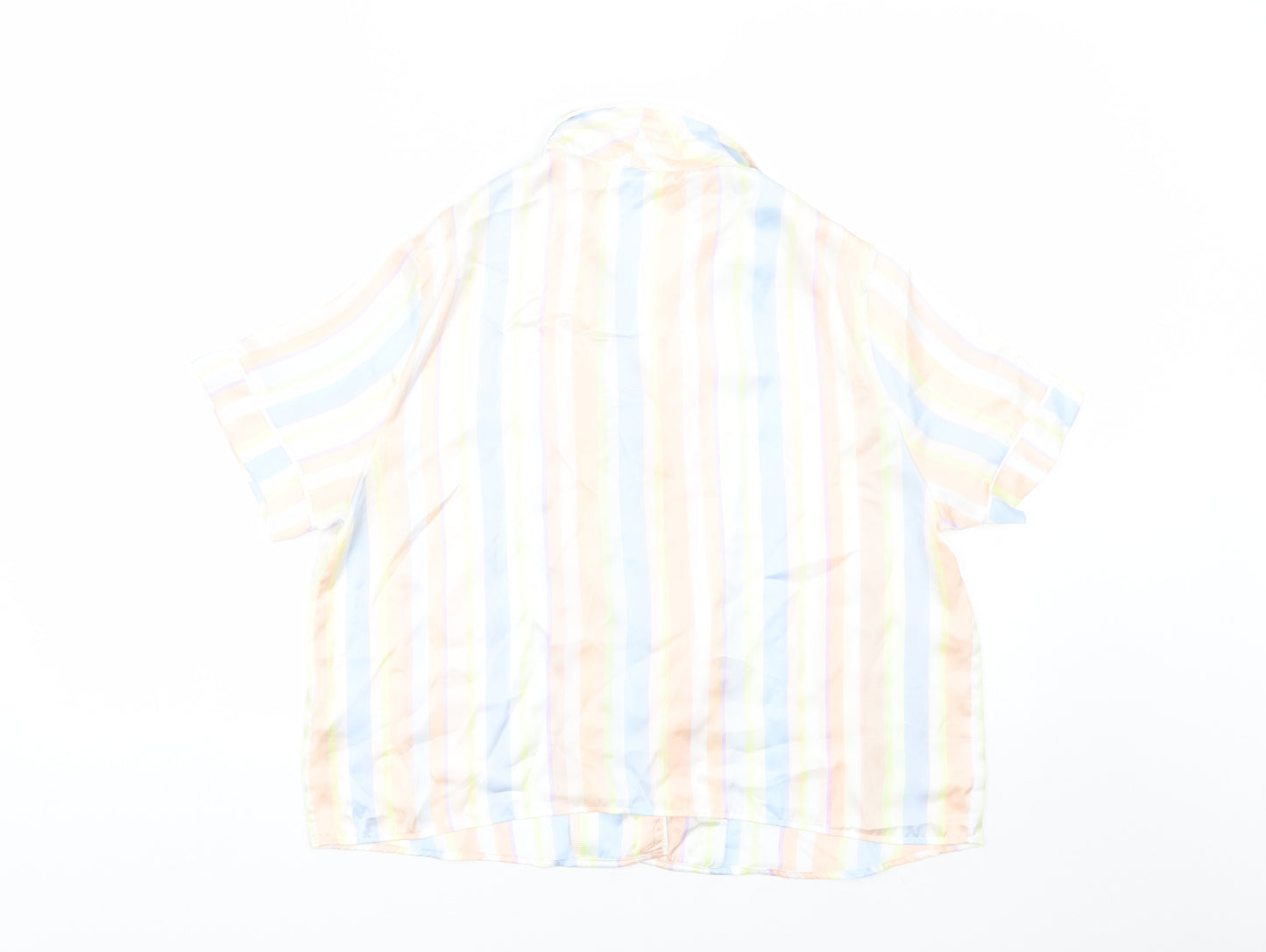 Primark Womens Multicoloured Striped  Capri Pyjama Top Size M