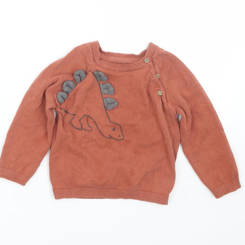 TU Baby Brown   Pullover Jumper Size 12-18 Months  - dinosaur