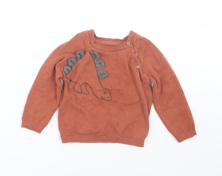 TU Baby Brown   Pullover Jumper Size 12-18 Months  - dinosaur