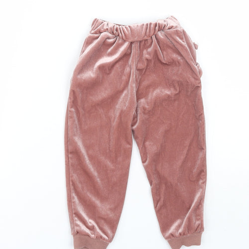 Very Girls Pink  Velour Jogger Trousers Size 18-24 Months