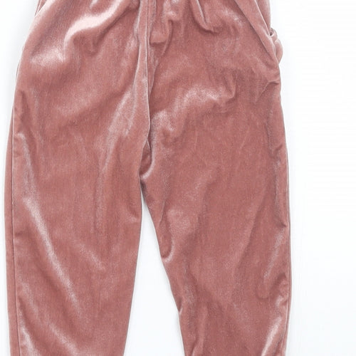 Very Girls Pink  Velour Jogger Trousers Size 18-24 Months