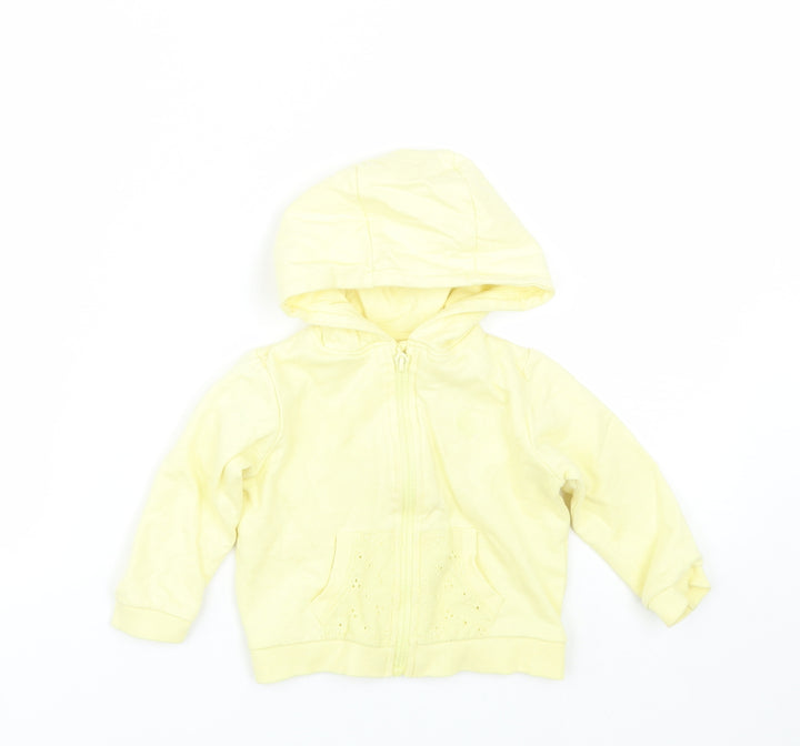 Lullaby Girls Yellow Full Zip Jumper Size 9-12 Months
