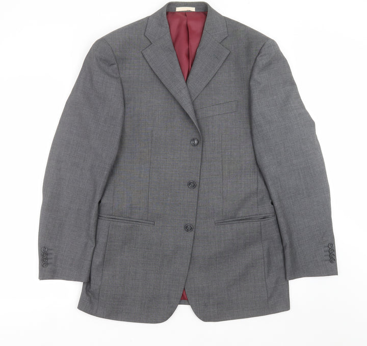 GREENWOODS Mens Grey Jacket Suit Jacket Size 38
