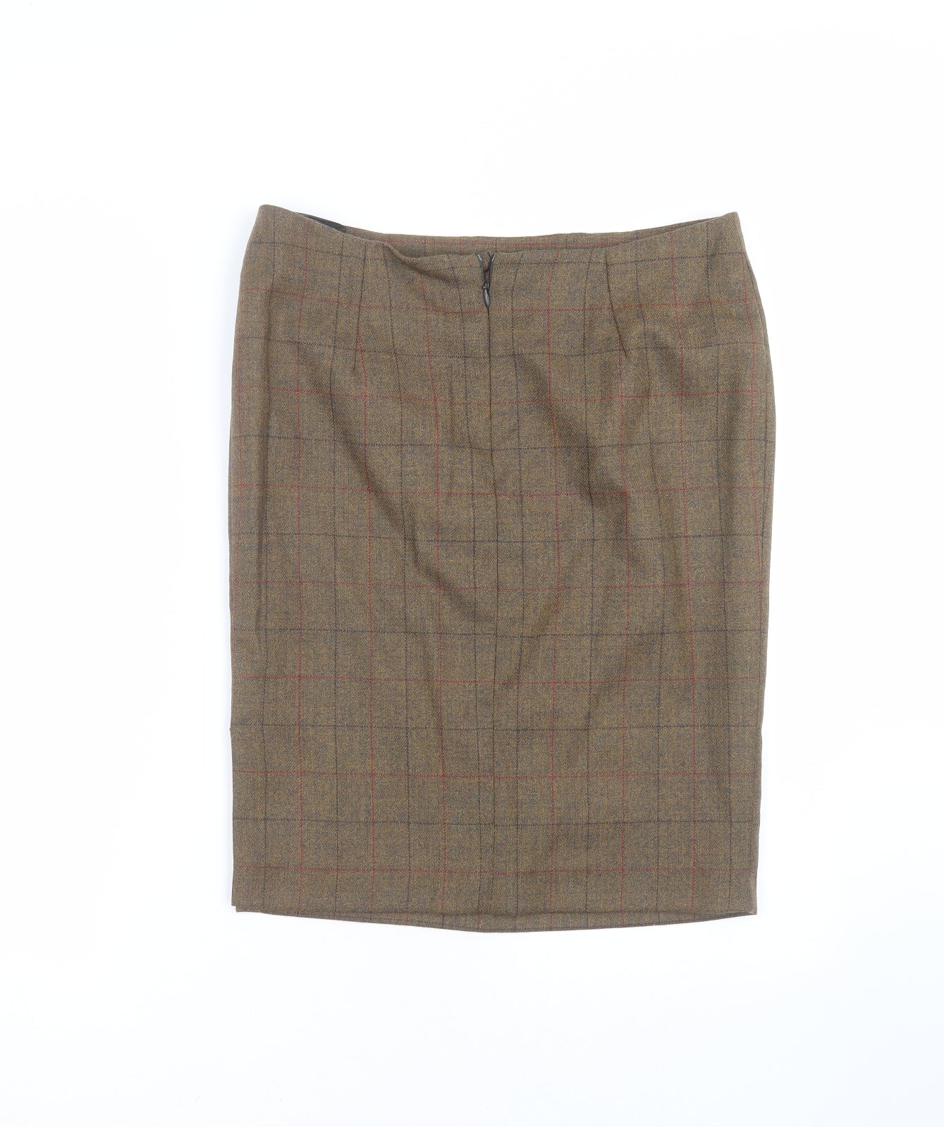 Enigma Womens Brown Check  Straight & Pencil Skirt Size 32 in