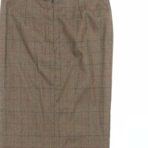 Enigma Womens Brown Check  Straight & Pencil Skirt Size 32 in