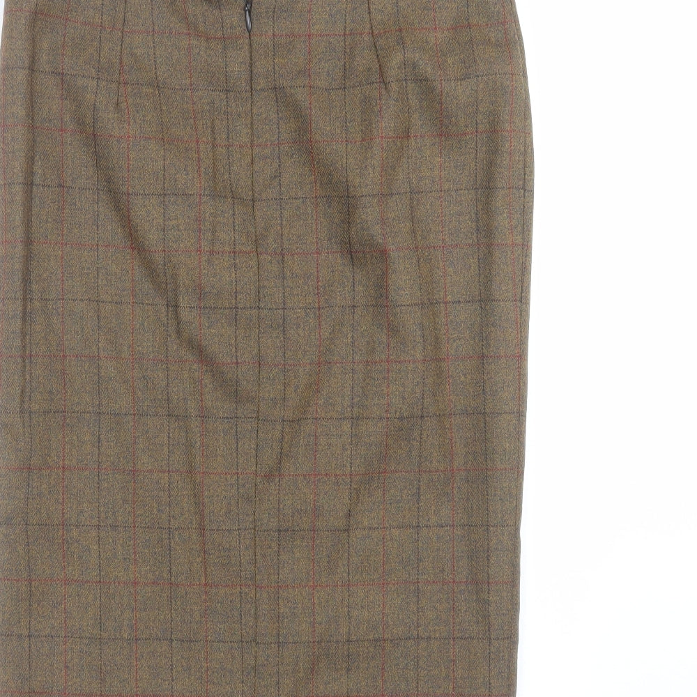 Enigma Womens Brown Check  Straight & Pencil Skirt Size 32 in