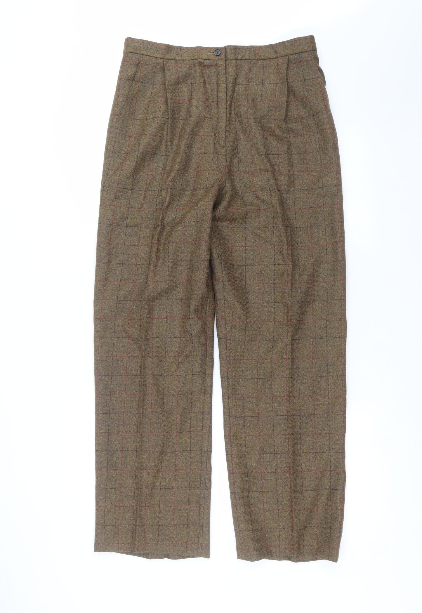 Preworn Womens Brown Check  Trousers  Size 32 in L29 in