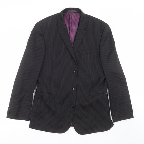 NEXT Mens Black Striped  Jacket Suit Jacket Size 42  - Tailored fit