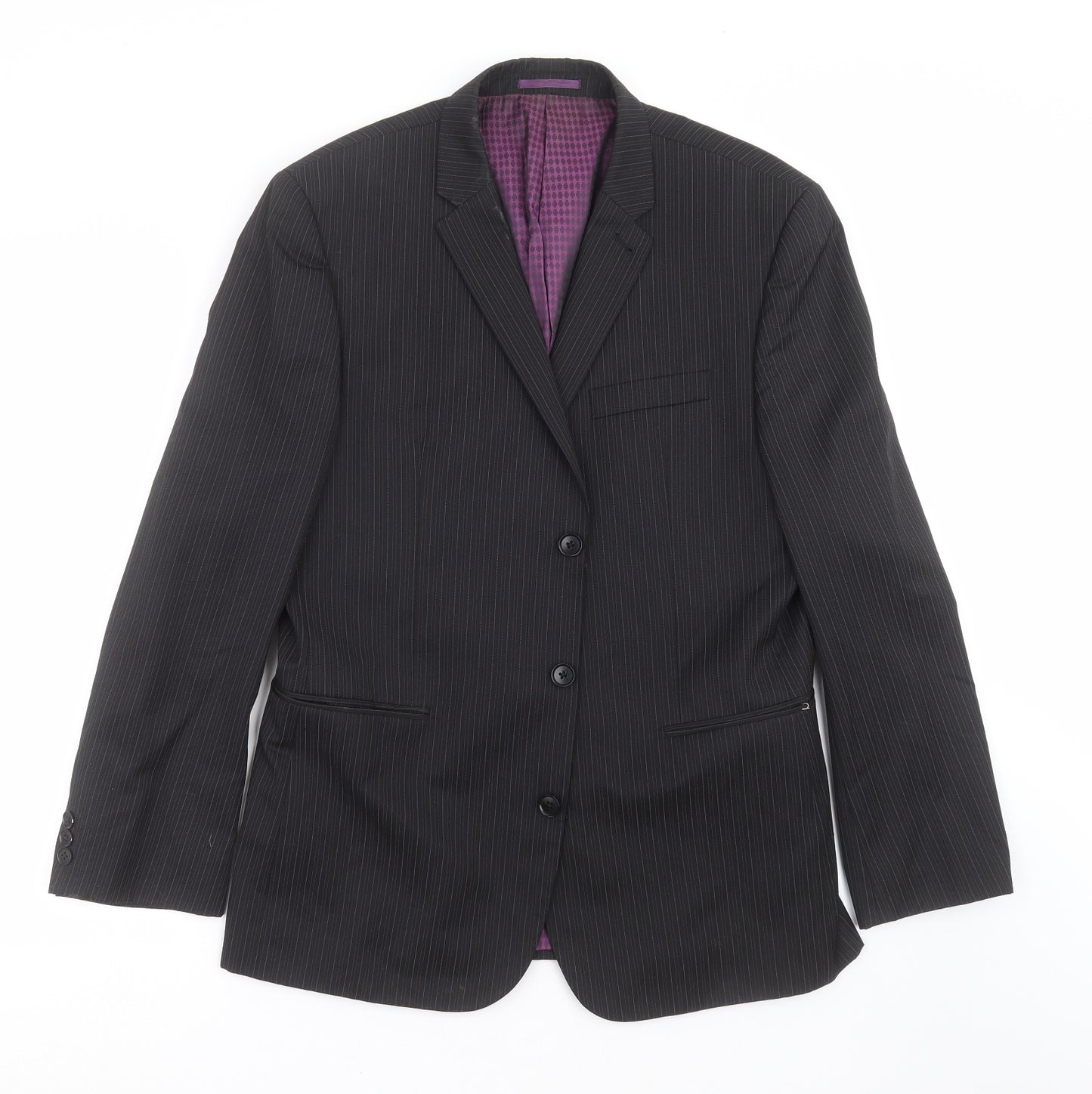 NEXT Mens Black Striped  Jacket Suit Jacket Size 42  - Tailored fit