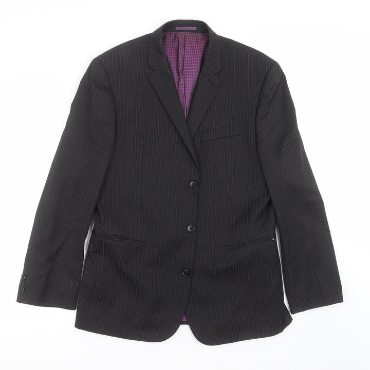 NEXT Mens Black Striped  Jacket Suit Jacket Size 42  - Tailored fit