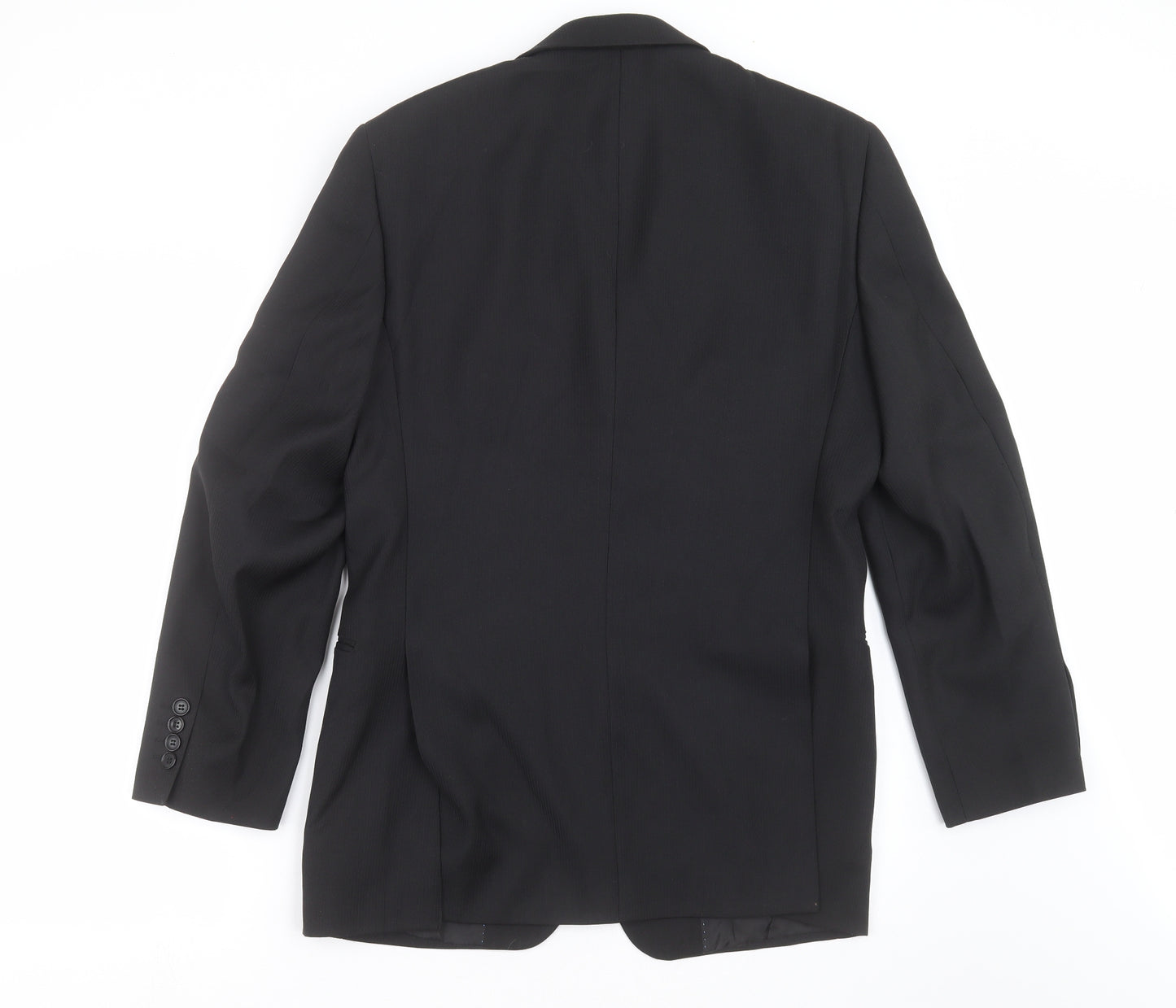 GREENWOODS Mens Black Striped  Jacket Suit Jacket Size 36