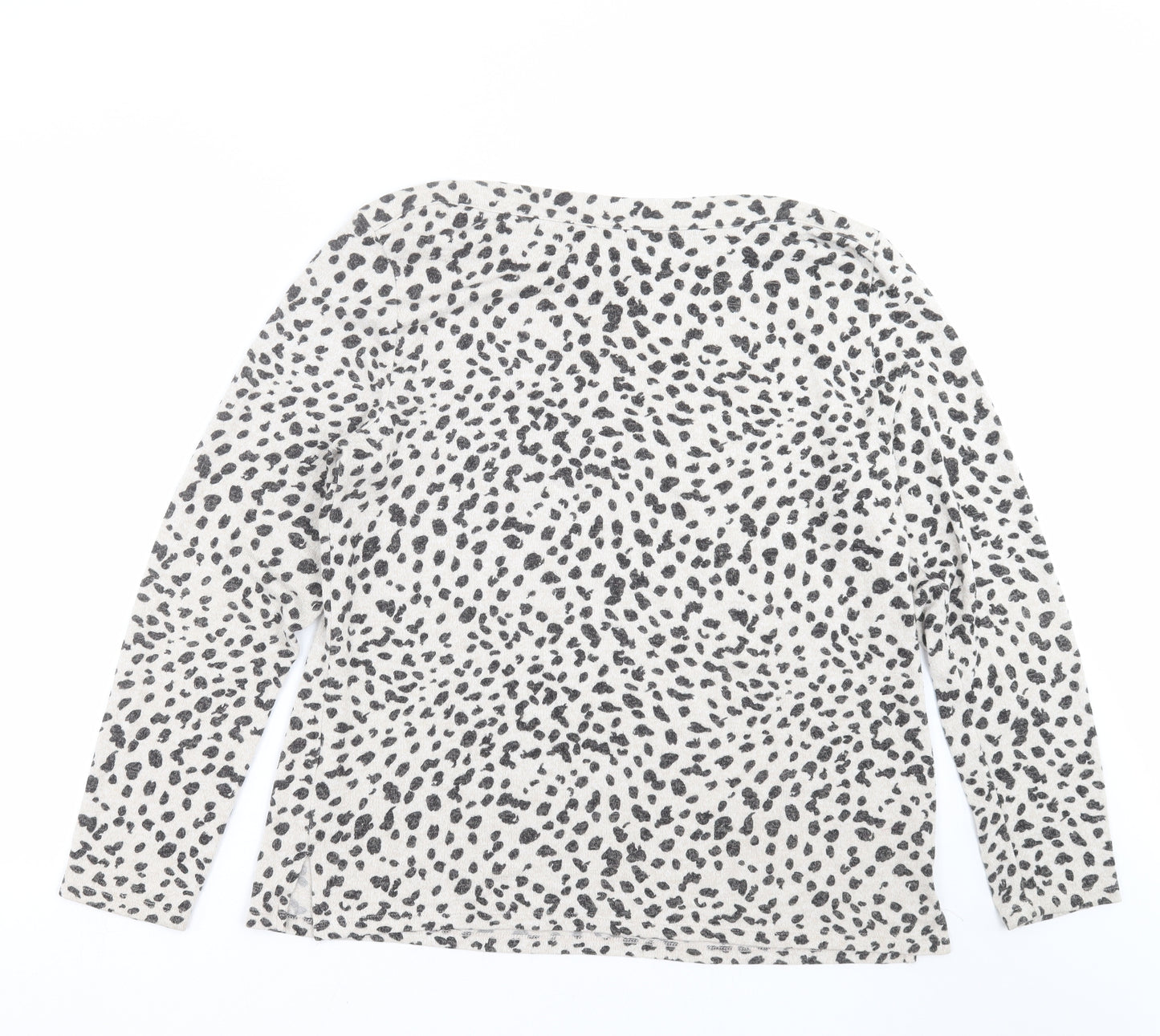 Dorothy Perkins Womens Beige Animal Print Knit Pullover Jumper Size 18