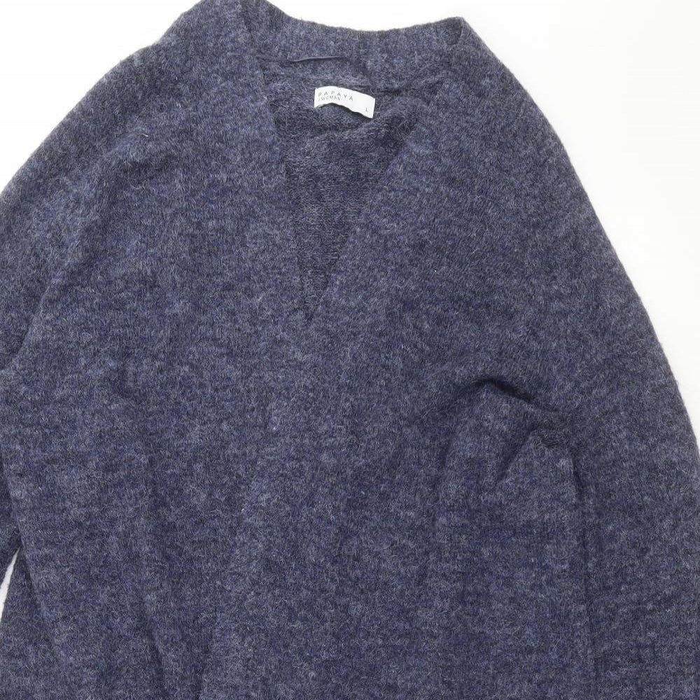Papaya Womens Blue  Knit Cardigan Jumper Size L