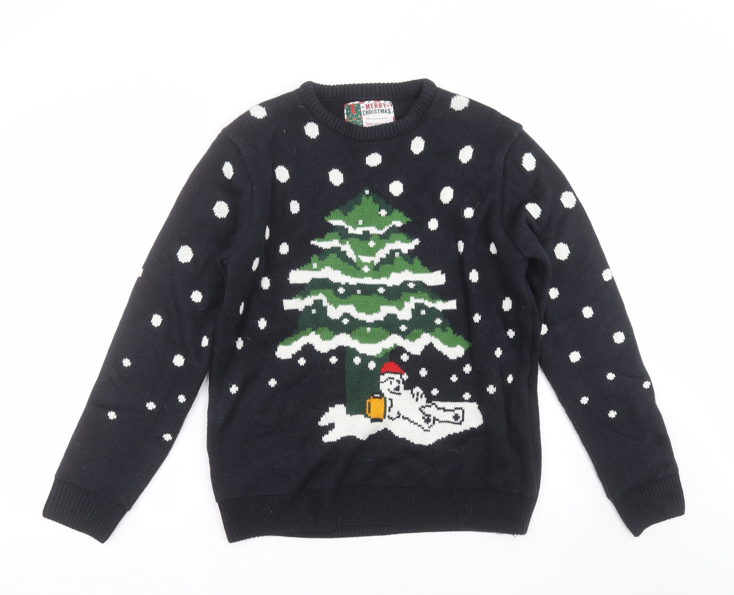 Cedar Wood State Mens Blue  Knit Pullover Jumper Size M  - christmas