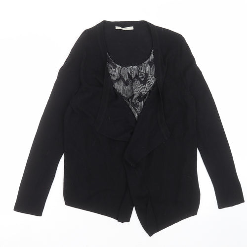 George Womens Black Geometric Knit Cardigan Jumper Size 12  - blouse with cardigan