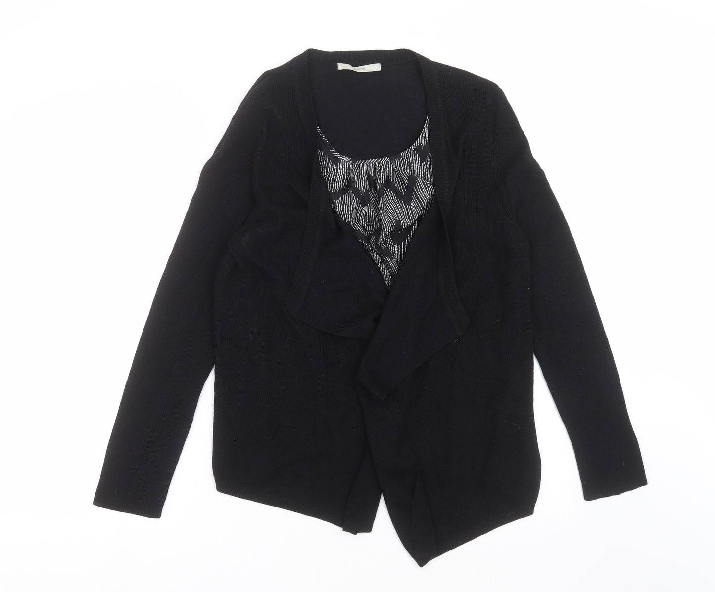George Womens Black Geometric Knit Cardigan Jumper Size 12  - blouse with cardigan