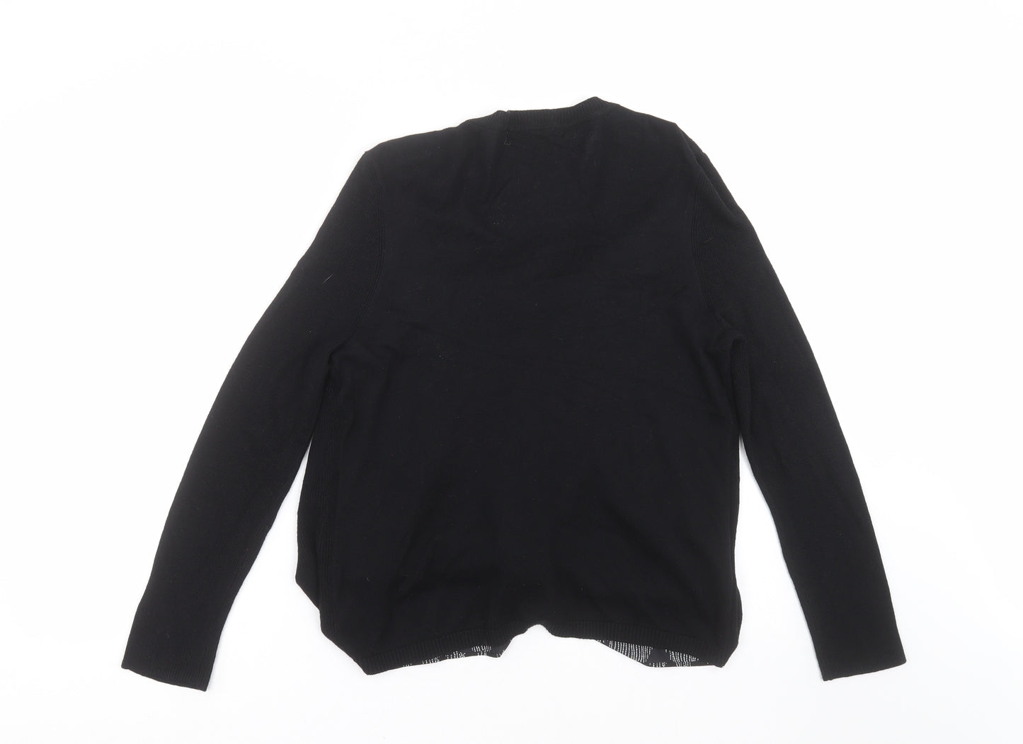 George Womens Black Geometric Knit Cardigan Jumper Size 12  - blouse with cardigan