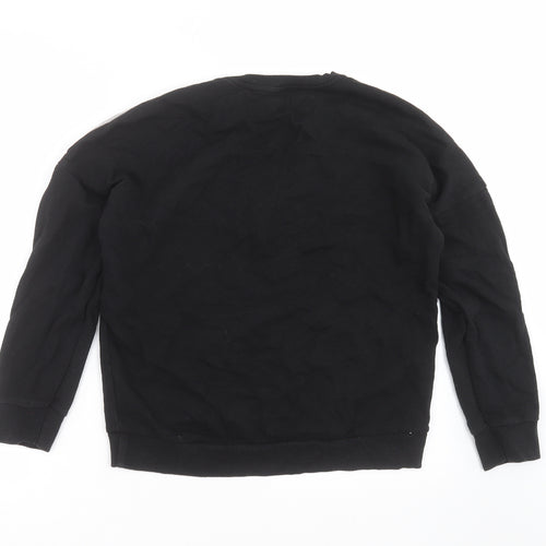 New Look Womens Black Geometric  Pullover Sweatshirt Size 10