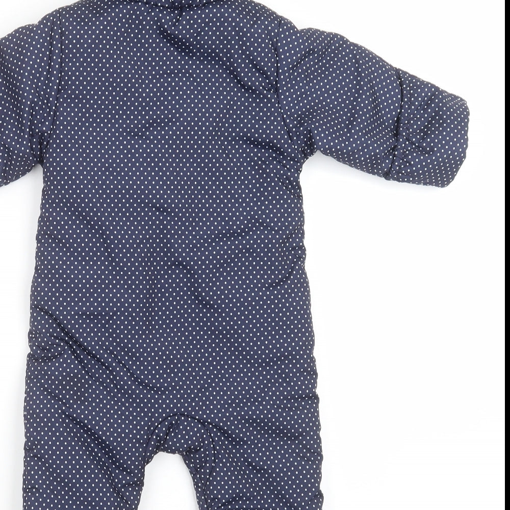 Blue Zoo Girls Blue Polka Dot  Jacket Snowsuit Size 3-6 Months