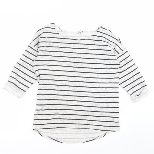 Divided by H&M Womens Grey Striped  Pullover Sweatshirt Size S