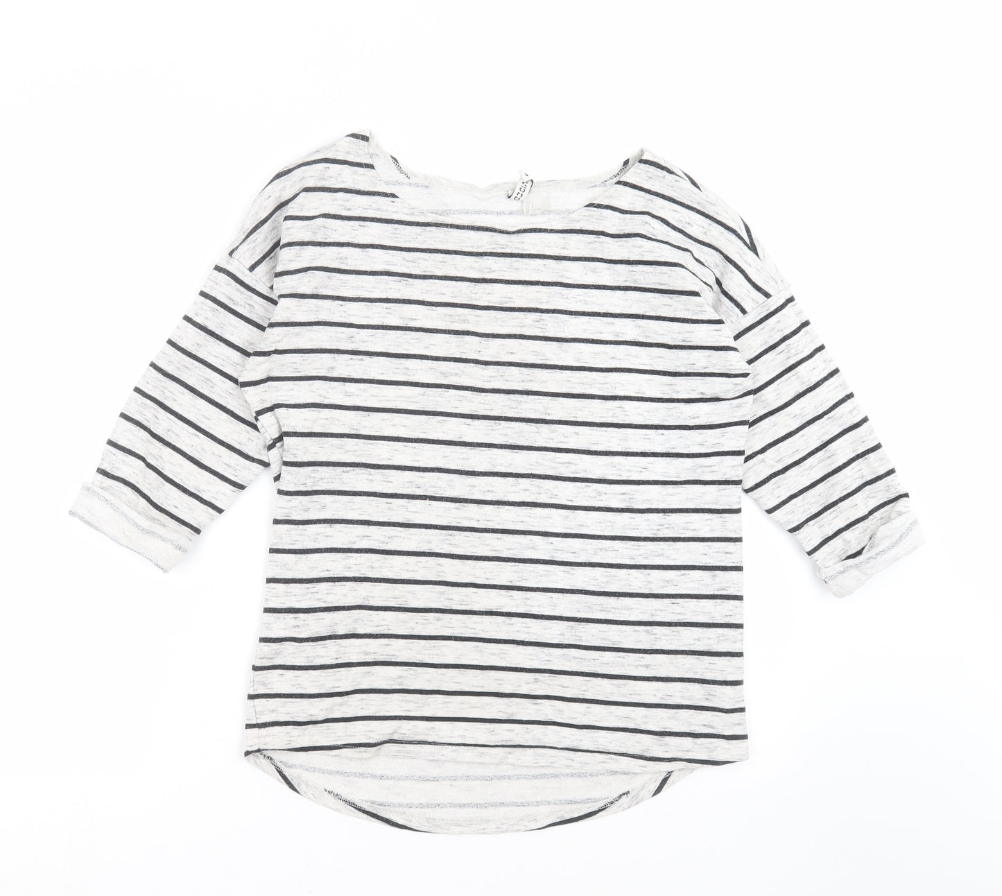 Divided by H&M Womens Grey Striped  Pullover Sweatshirt Size S