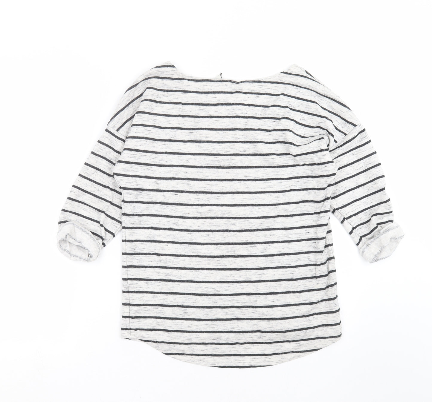 Divided by H&M Womens Grey Striped  Pullover Sweatshirt Size S
