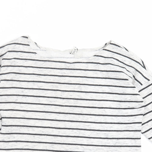 Divided by H&M Womens Grey Striped  Pullover Sweatshirt Size S
