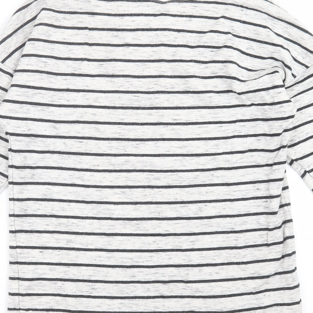 Divided by H&M Womens Grey Striped  Pullover Sweatshirt Size S