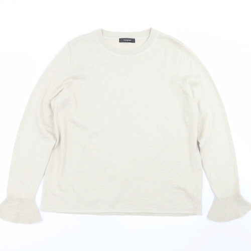 Marks and Spencer Womens Gold  Knit Pullover Jumper Size 16