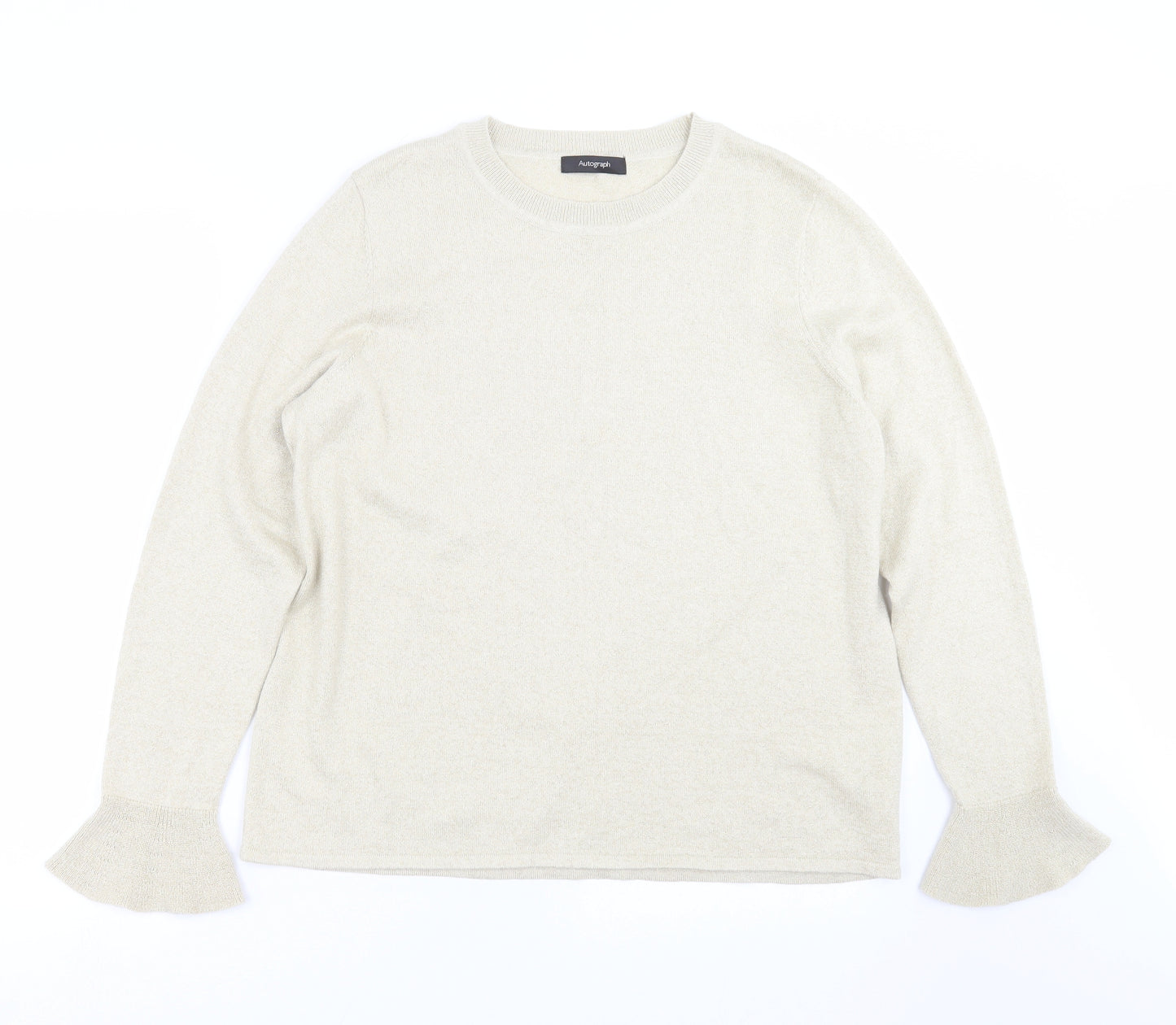 Marks and Spencer Womens Gold  Knit Pullover Jumper Size 16