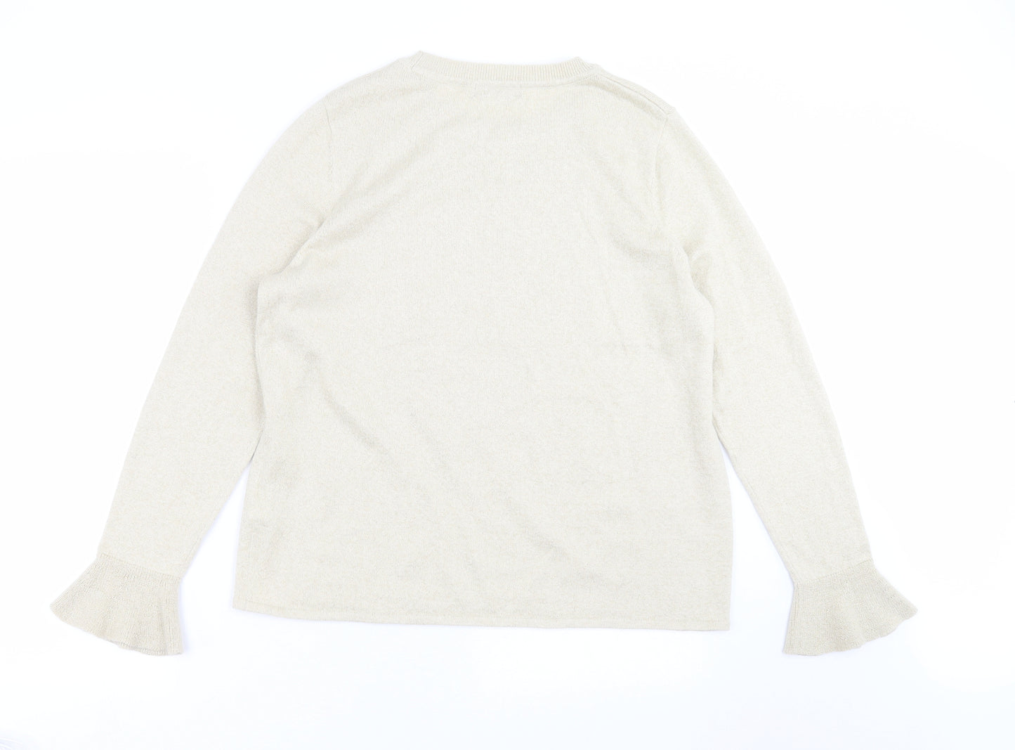 Marks and Spencer Womens Gold  Knit Pullover Jumper Size 16