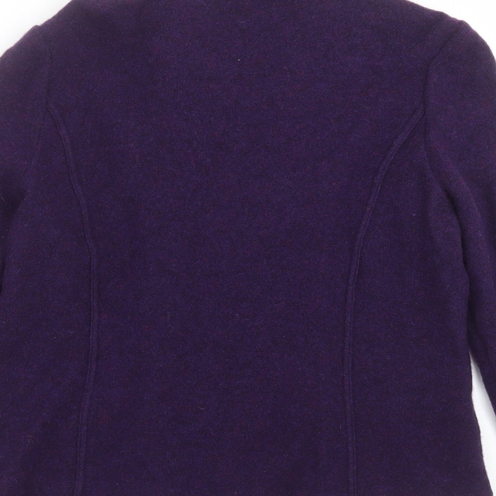 Laura Ashley Womens Purple  Knit Jacket Blazer Size 16