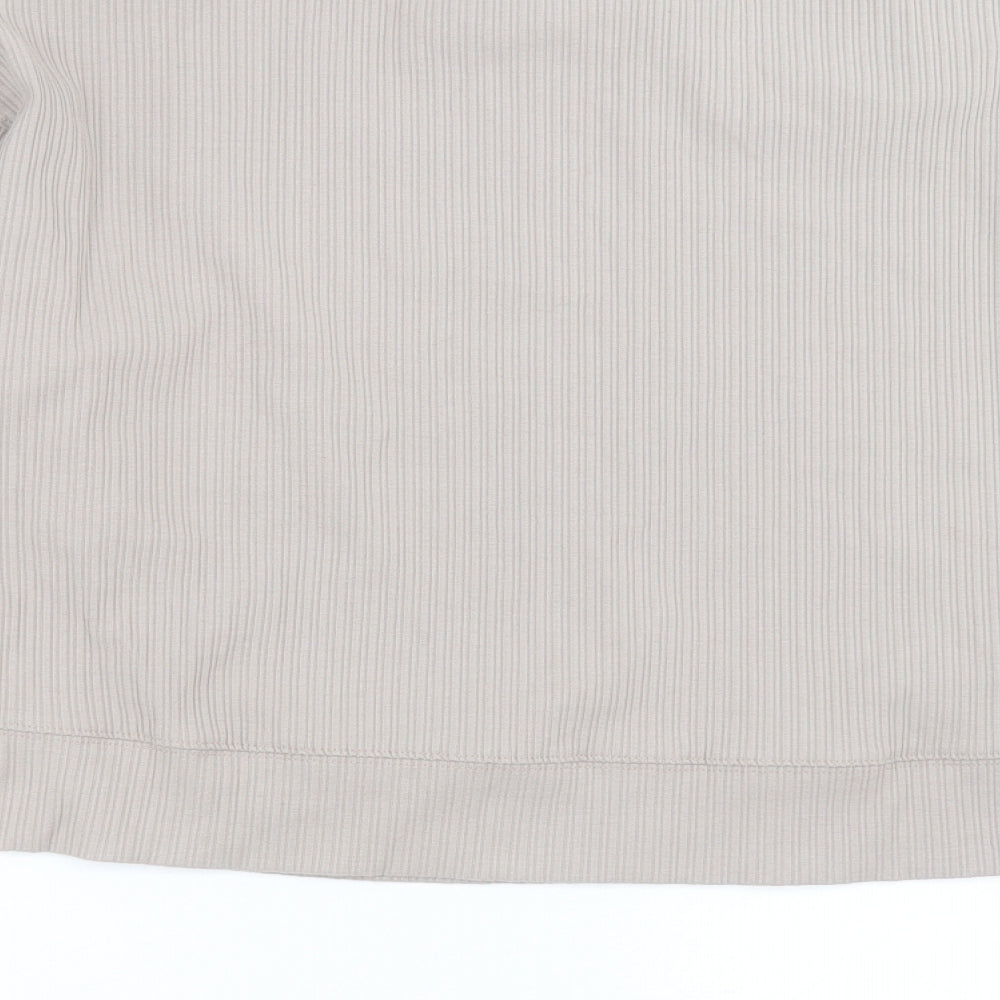 H&M Womens Grey Striped  Pullover Sweatshirt Size S  - cropped